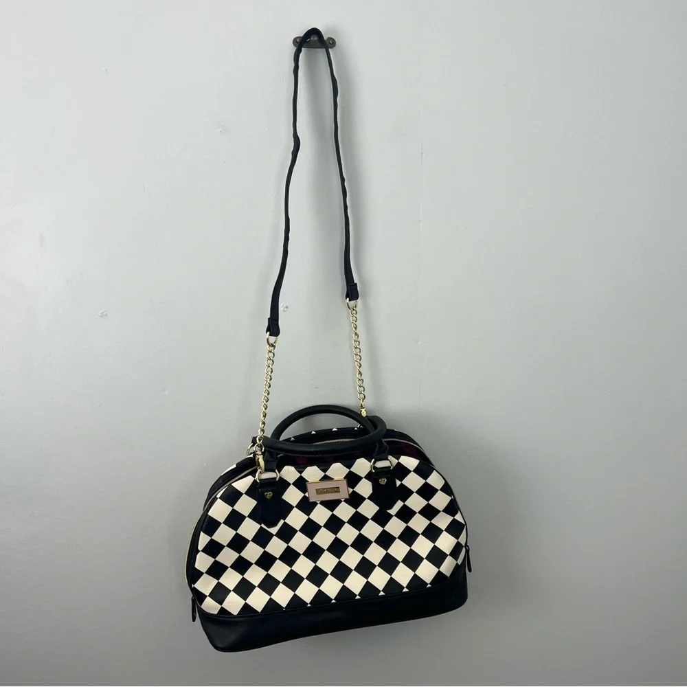 Betsey Johnson Checkered Black and White Handbag - Picture 10 of 13